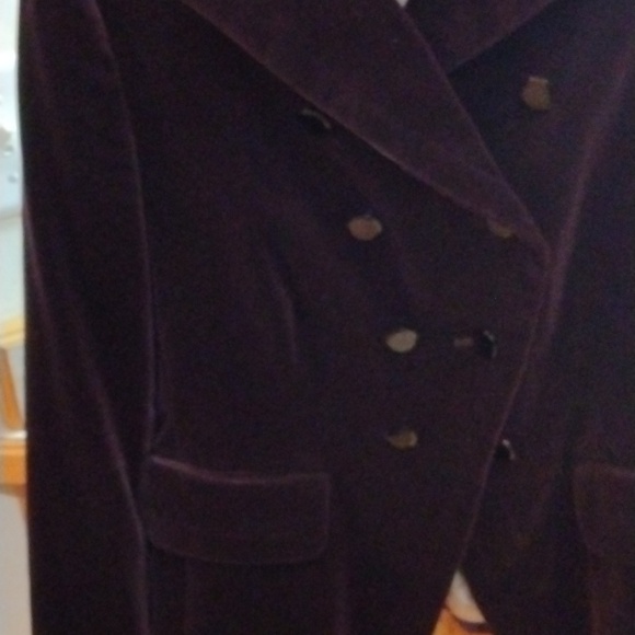 FAÇONNABLE Vintage deep purple Velvet Blazer size 12 - Picture 4 of 16